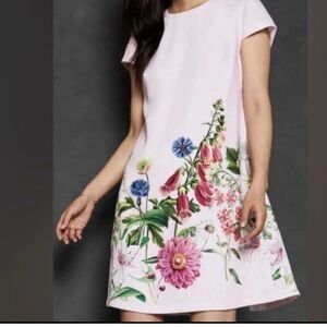 Ted Baker Light Pink Floral Midi Dress